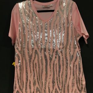 Quacker Factory Pink Tee